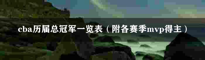 cba历届总冠军一览表（附各赛季mvp得主）