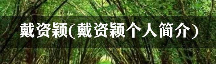 戴资颖(戴资颖个人简介)