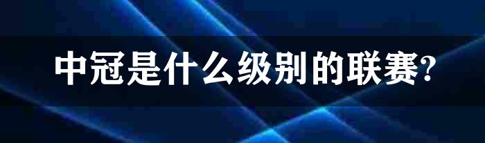 中冠是什么级别的联赛?