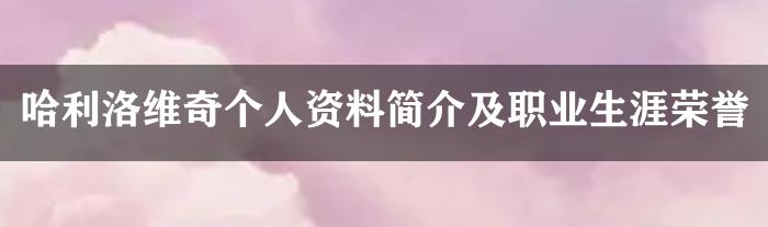 哈利洛维奇个人资料简介及职业生涯荣誉