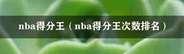 nba得分王（nba得分王次数排名）