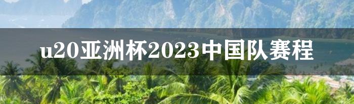 u20亚洲杯2023中国队赛程